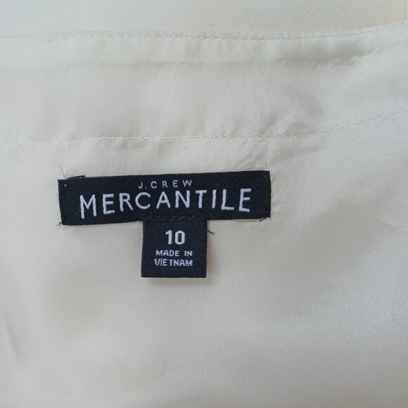 J Crew Mercantile Blouse Ivory Romantic V Neck Lined Tie Sleeve Womens 10 - Picture 4 of 14